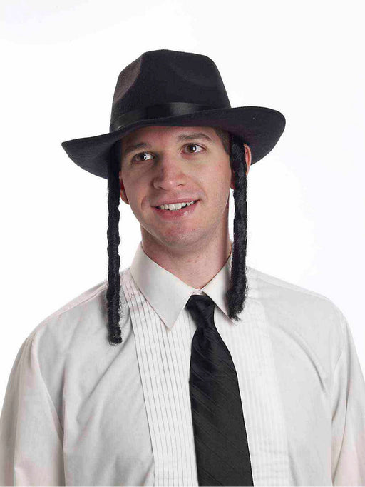 Adult Rabbi Hat with Payes - costumesupercenter.com