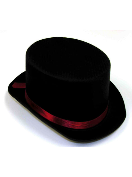 Black Top Hat with Red Band - costumesupercenter.com