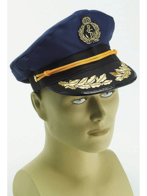 Adult Blue Navy Captain Hat - costumesupercenter.com