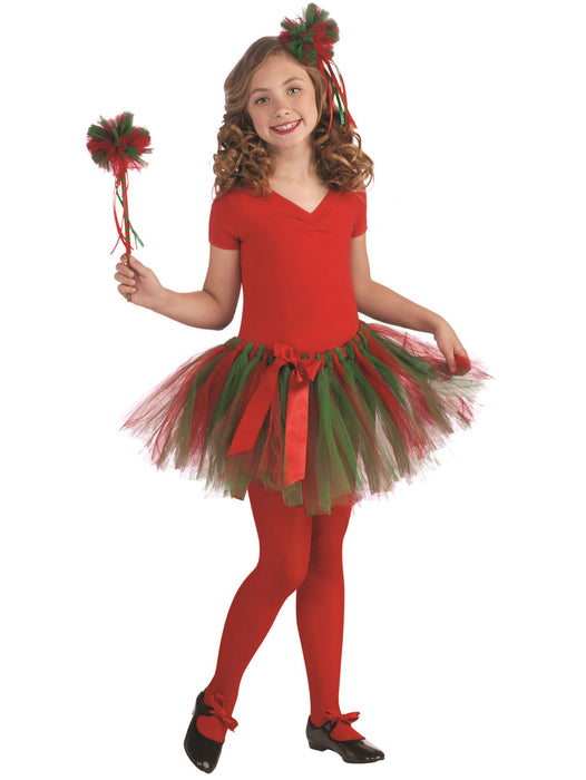 Child Red/Green Christmas Tutu Accessory - costumesupercenter.com