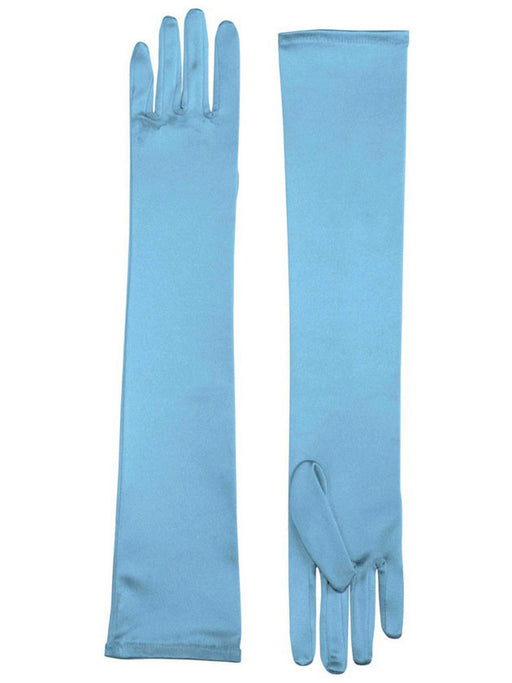 Adult Light Blue Long Gloves - costumesupercenter.com