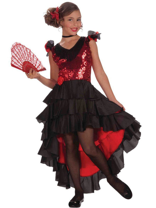 Girls Designer Spanish Dancer Costume - costumesupercenter.com