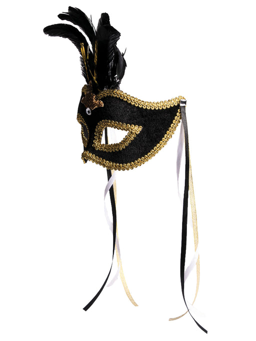 Midnight & Gold Venetian Mask - costumesupercenter.com