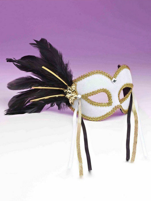 Mardi Gras Mask - White - costumesupercenter.com