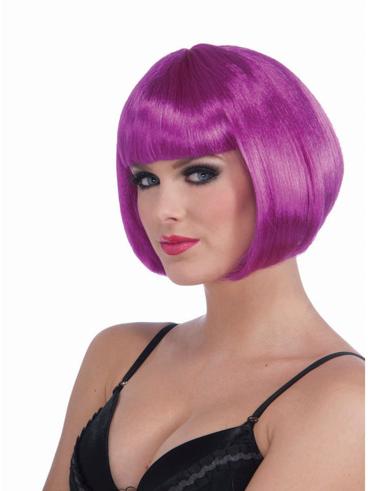 Neon Purple Bob Wig - costumesupercenter.com