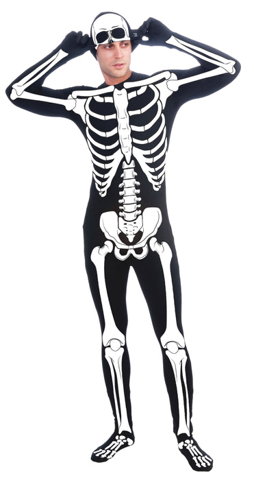 Mens Skeleton Man Skin Suit Adult Costume - costumesupercenter.com