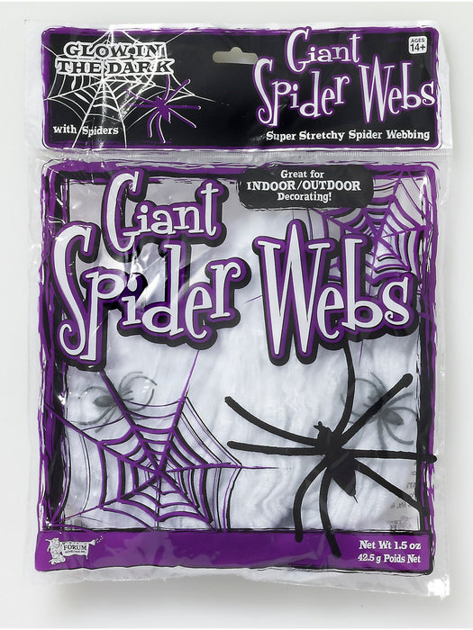 Spooky Cobweb with 2 Spiders - costumesupercenter.com