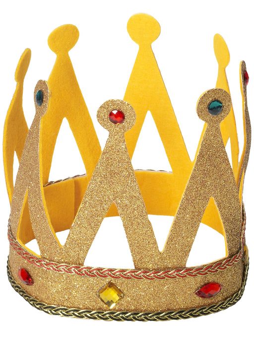 Adult King Crown W/Gold Glitter - costumesupercenter.com