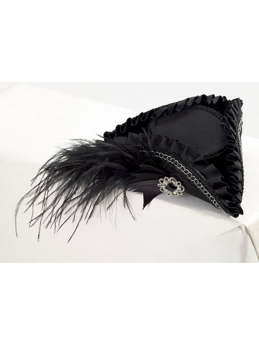 Black Tri Corner Mini Hat - costumesupercenter.com