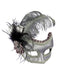 Silver Satin Masquerade Mask with Feathers - costumesupercenter.com