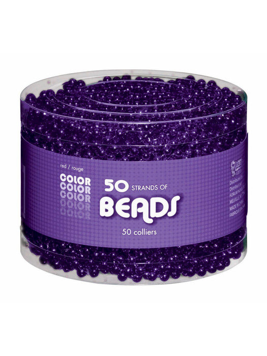 Purple Bead Necklaces-Multipack - costumesupercenter.com