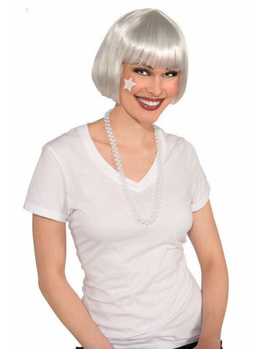 Women's White Bob Wig - costumesupercenter.com