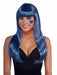 Women's Long Neon Blue Wig - costumesupercenter.com