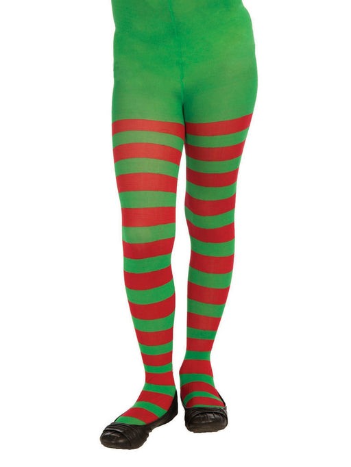 Childrens Christmas Striped Tights - costumesupercenter.com