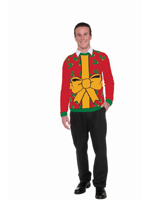 Red Wrapped Up Christmas Sweater - costumesupercenter.com