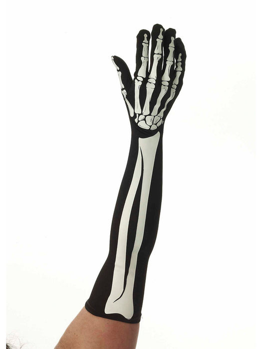 Skeleton Long Gloves Accessory - costumesupercenter.com