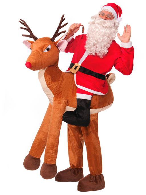 Adult Santa Ride In Reindeer Costume - costumesupercenter.com
