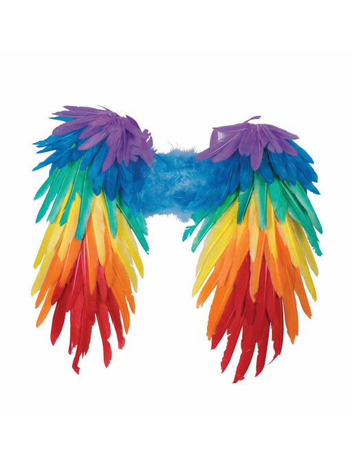 Adult Rainbow Feathered Wings - costumesupercenter.com