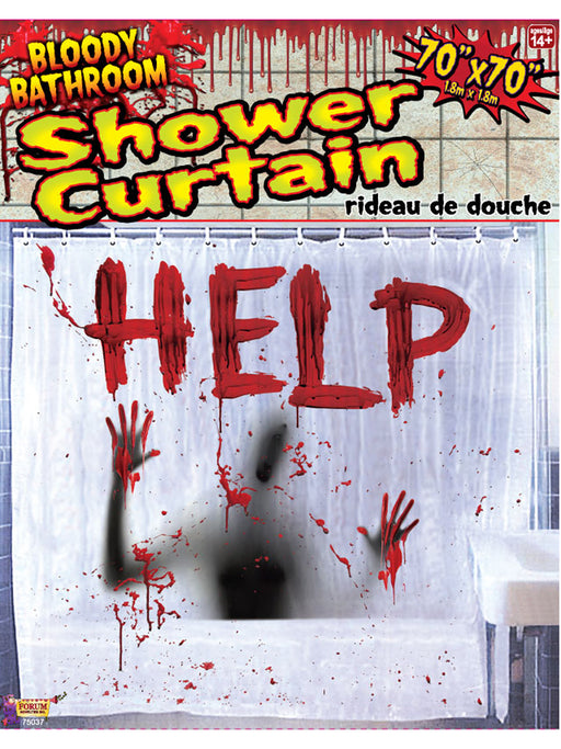 Bloody HELP Bathroom Shower Curtain - costumesupercenter.com