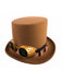 Steampunk Hat With Goggles Brown Adult - costumesupercenter.com