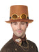 Adult Brown Steampunk Top Hat with Goggles - costumesupercenter.com