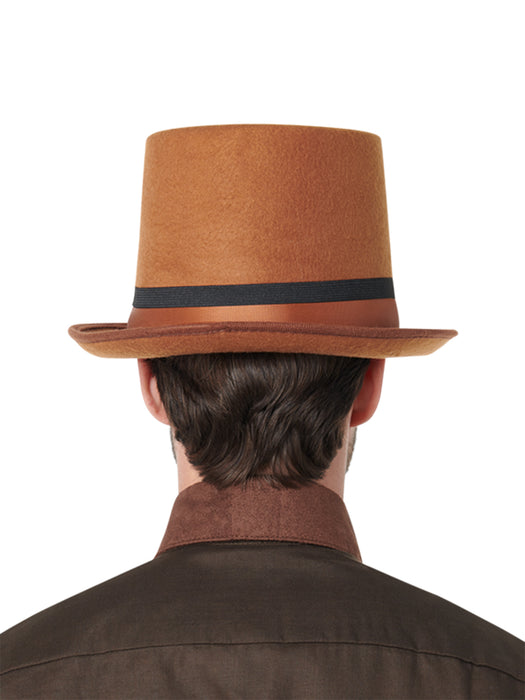 Adult Brown Steampunk Top Hat with Goggles - costumesupercenter.com