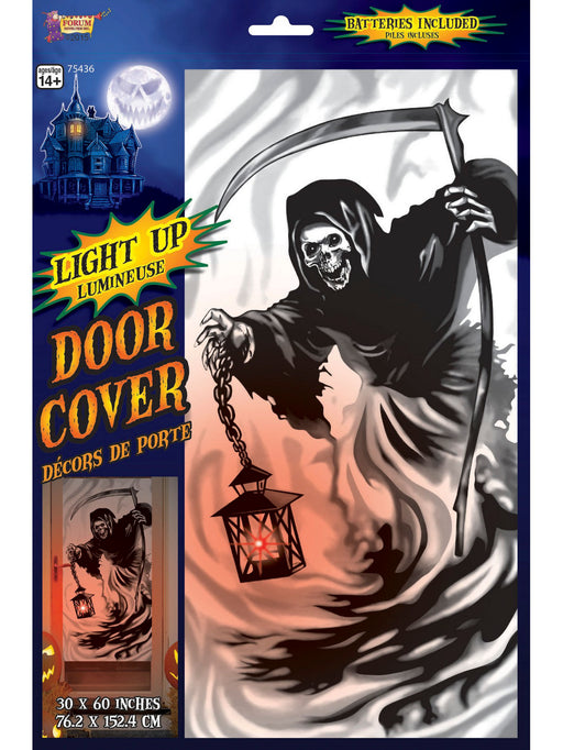 Creepy Reaper Light Up Door Cover - costumesupercenter.com