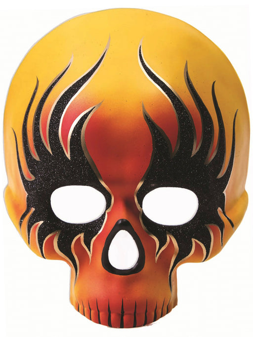 Adult Flame Skull Mask - costumesupercenter.com