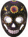 Adult Black Flower Skull Mask - costumesupercenter.com