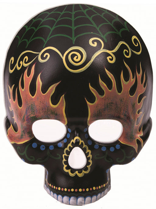Adult Black Skull Half Mask - costumesupercenter.com