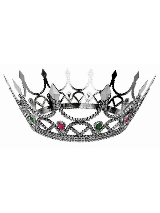 Adult Silver Regal Queen Crown - costumesupercenter.com