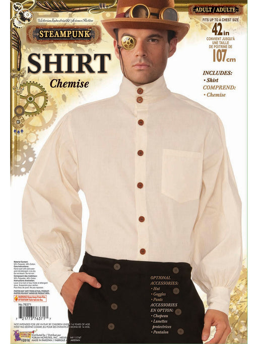 Steampunk Shirt Mens Beige Adult - costumesupercenter.com