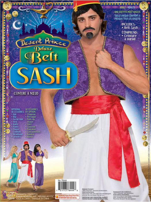 Deluxe Red Desert Prince Sash - costumesupercenter.com