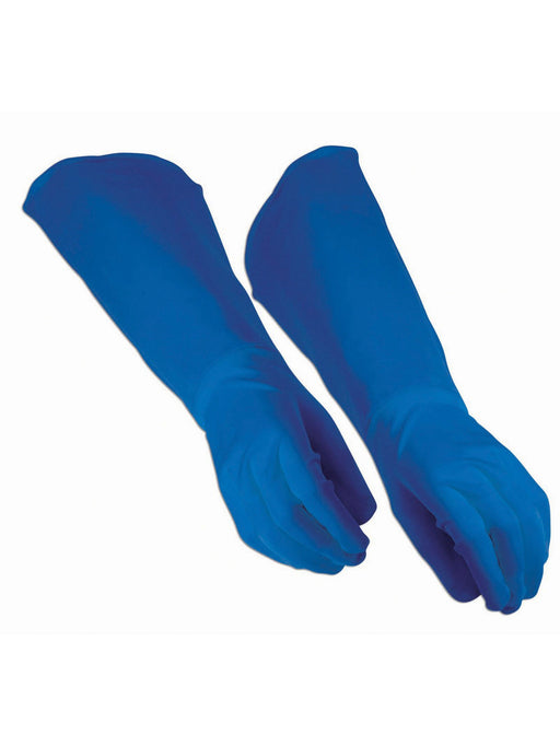Adult Blue Superhero Gloves - costumesupercenter.com