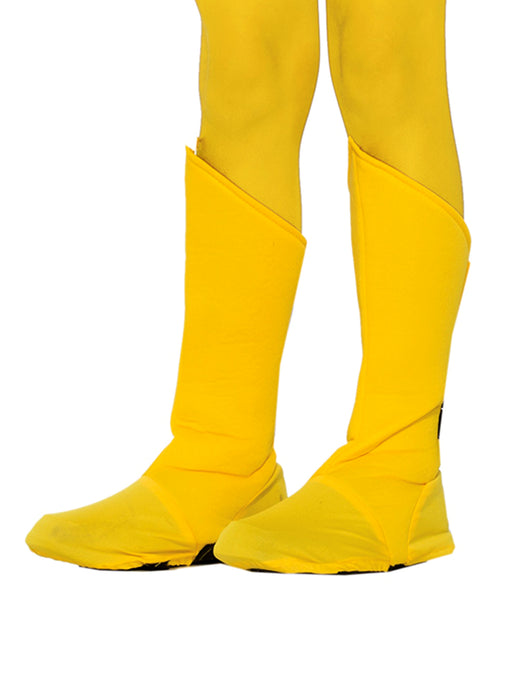 Kids' Yellow Superhero Boot Tops - costumesupercenter.com