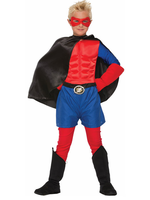 Kids' Black Superhero Boot Tops - costumesupercenter.com
