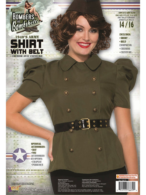 Womens 1940'S Army Shirt - costumesupercenter.com