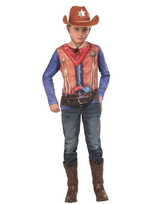 Boys Cowboy Sublimation Shirt - costumesupercenter.com