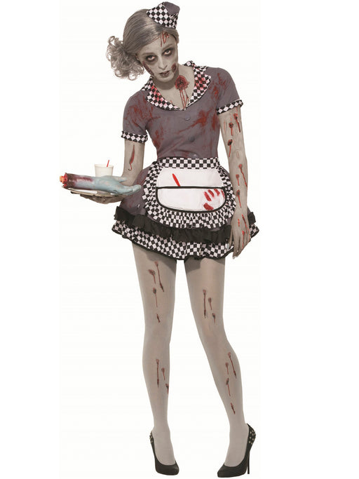 Womens Zombie Waitress Costume - costumesupercenter.com