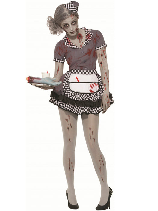 Womens Zombie Waitress Costume - costumesupercenter.com