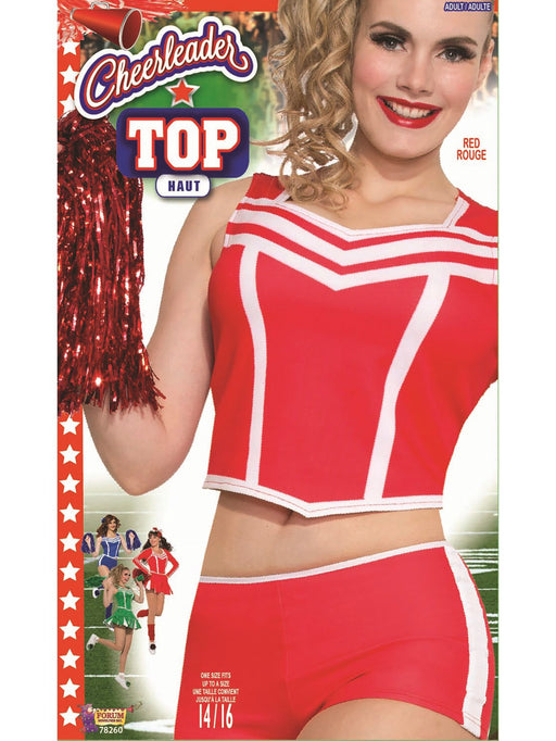 Women's Red Cheerleader Top - costumesupercenter.com