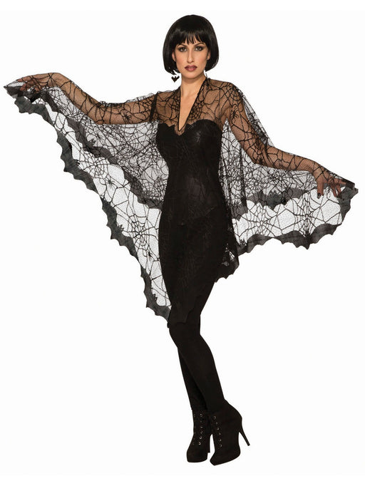 Elegant Bat Web Poncho - costumesupercenter.com