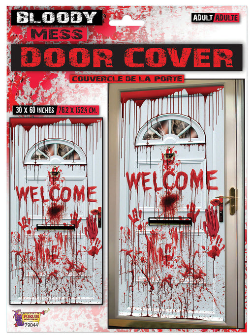 5 Foot Bloody Mess Welcome Door Cover Decoration - costumesupercenter.com