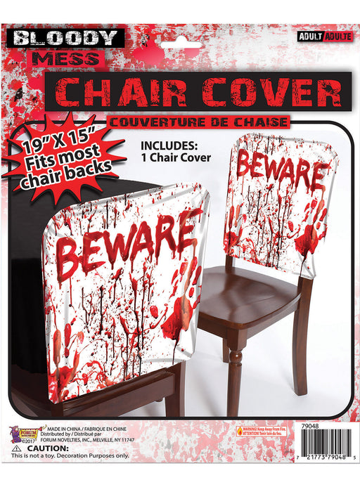 19-inch Bloody Mess Beware Chair Cover - costumesupercenter.com
