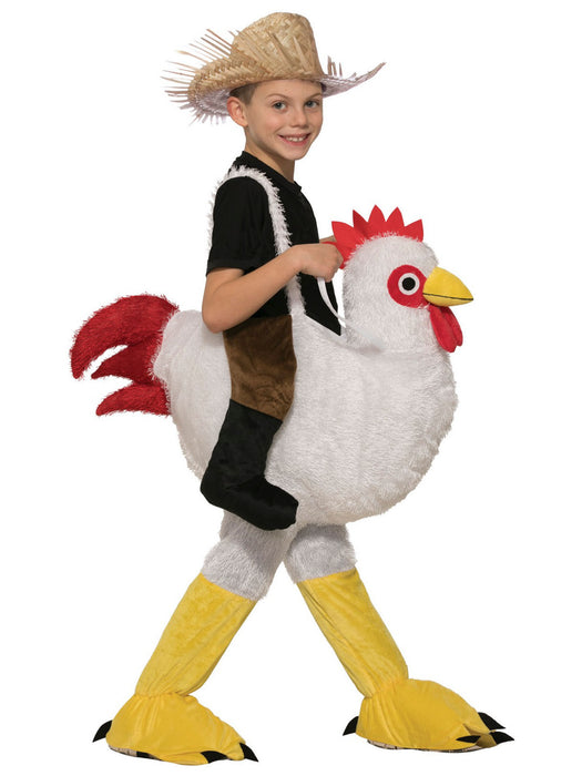 Kid's Giant Chicken Rider - costumesupercenter.com
