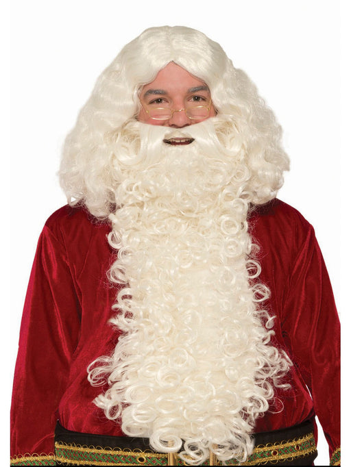 Deluxe Long Santa Beard and Wig Set - costumesupercenter.com