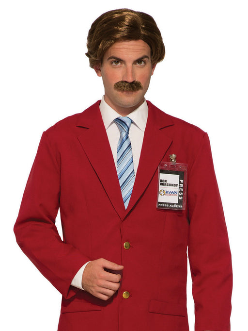 Men's Anchorman Ron Burgundy Wig and Mustache - costumesupercenter.com