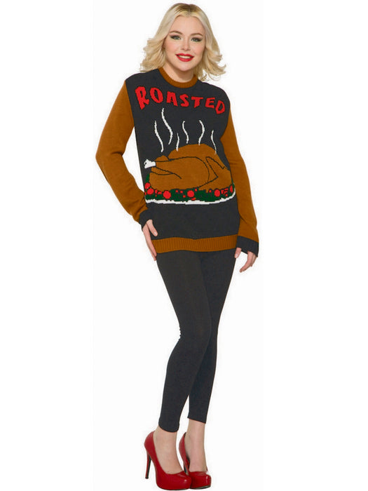 Thanksgiving Roasted Adult Sweater - costumesupercenter.com
