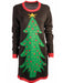Womens Christmas Tree Sweater Dress - costumesupercenter.com