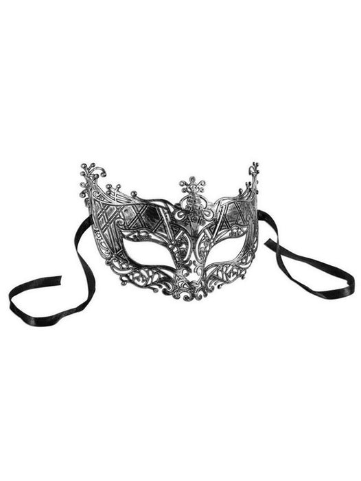 Women's Silver Masquerade Filigree Mask - costumesupercenter.com